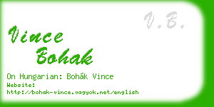 vince bohak business card